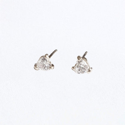 Puce d'oreille coeur argent 925 zirconium Heart of Glass Bellaime 4