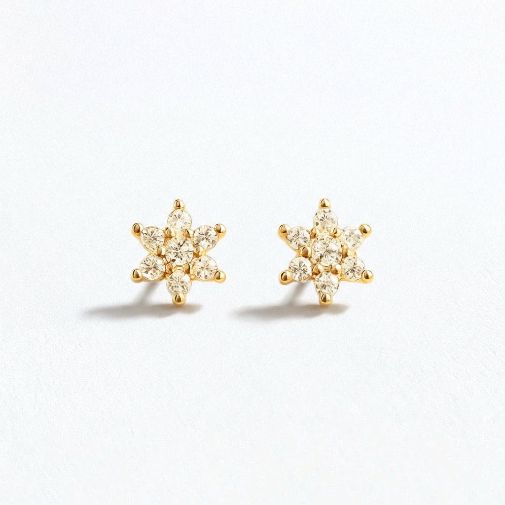 Puce d'oreille etoile plaqué or 18K zirconium Stellar Bellaime