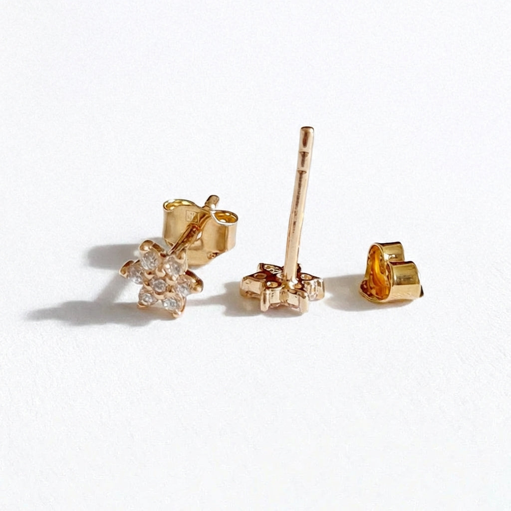 Puce d'oreille etoile plaqué or 18K zirconium Stellar Bellaime 6