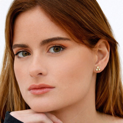Puces d'oreilles etoile plaqué or 18K zirconium The Magic Bellaime 3