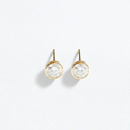 Puces d'oreilles plaqué or 18K zirconium Joy Bellaime