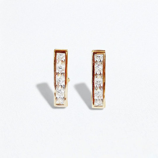 Puces d'oreilles plaqué or 18K cristal Vegas Bellaime