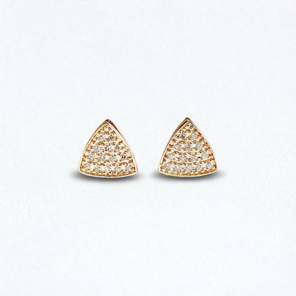 Puces d'oreilles plaqué or 18K zirconium Duplicity Bellaime