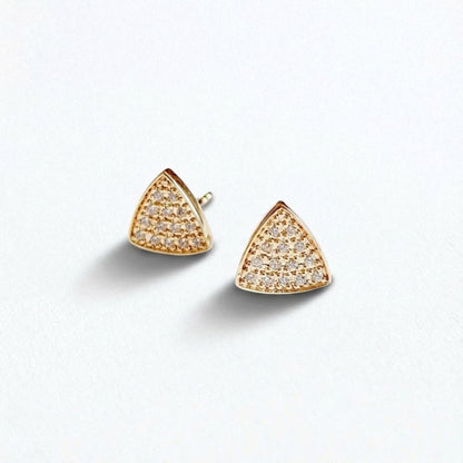 Puces d'oreilles plaqué or 18K zirconium Duplicity Bellaime 4