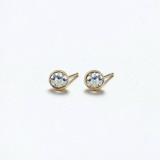 Puces d'oreilles plaqué or 18K zirconium Little Spark Bellaime