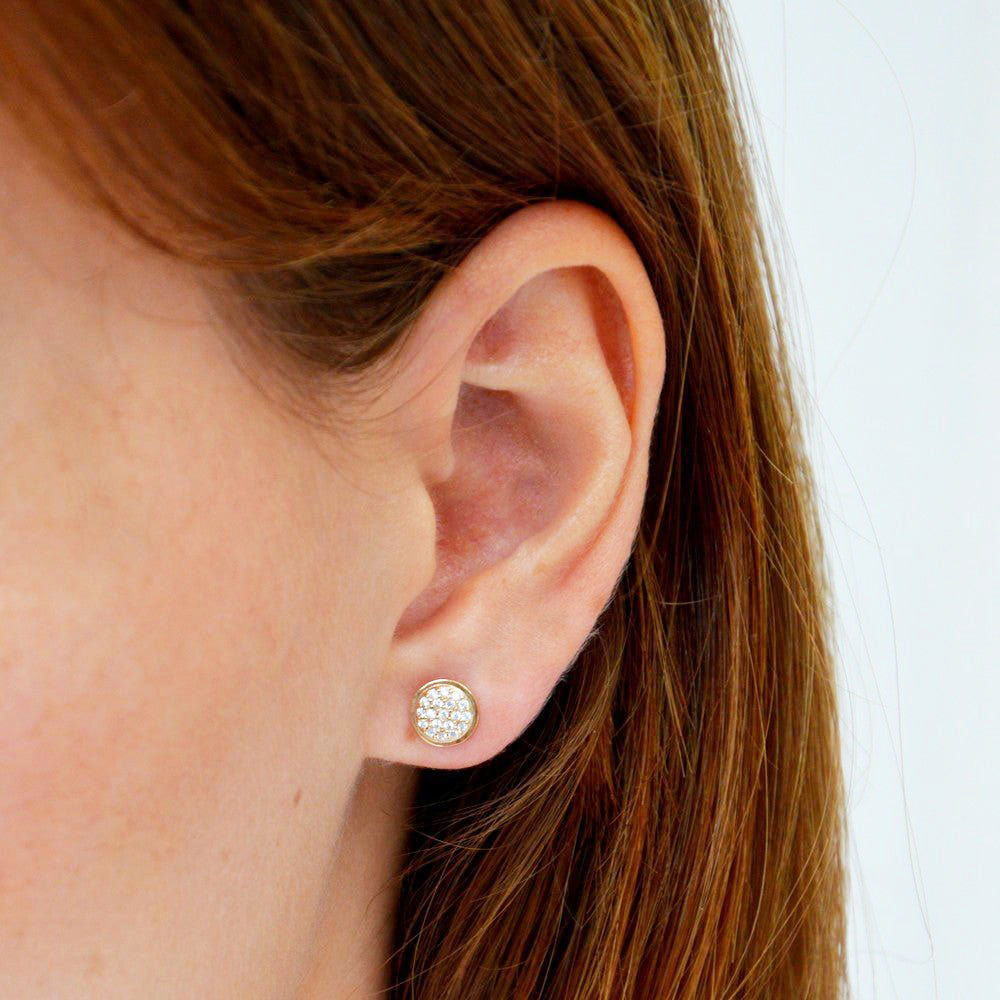 Puces d'oreilles plaqué or 18K zirconium All In Bellaime 3