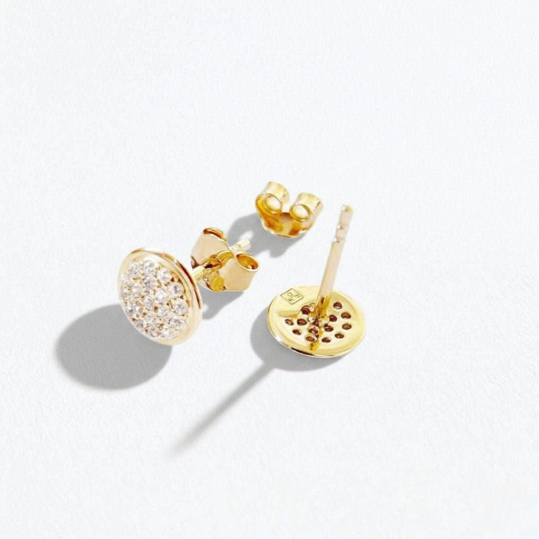 Puces d'oreilles plaqué or 18K zirconium All In Bellaime 4