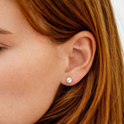 Puces d'oreilles plaqué or 18K zirconium Joy Bellaime 2