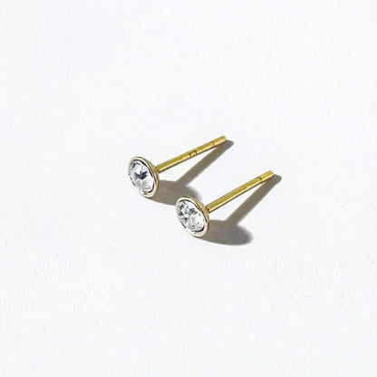 Puces d'oreilles plaqué or 18K zirconium Little Spark Bellaime 4