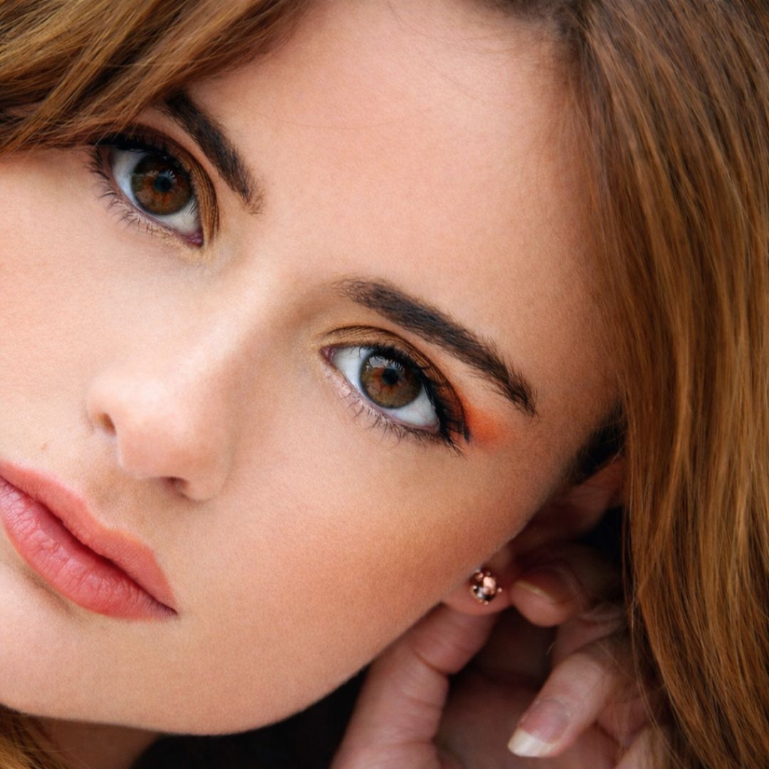 Puce d'oreille rose plaqué or 18K cristal Gabriella Bellaime 4