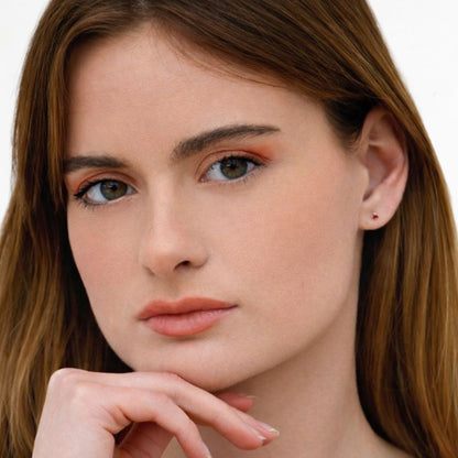 Puces d'oreilles rouge argent 925 cristal Love It Bellaime 3