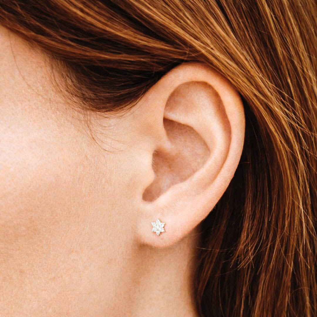 Puce d'oreille etoile plaqué or 18K zirconium Stellar Bellaime 2