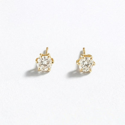 Puces d'oreilles plaqué or 18K zirconium Stony Bellaime