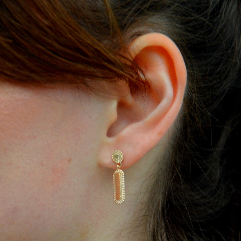 Boucles d'oreilles pendantes plaqué or 18K 2 cm Marissa Bellaime 3
