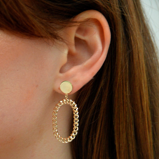 Boucles d'oreilles pendantes torsadées plaqué or 18K 4 cm Serena Bellaime