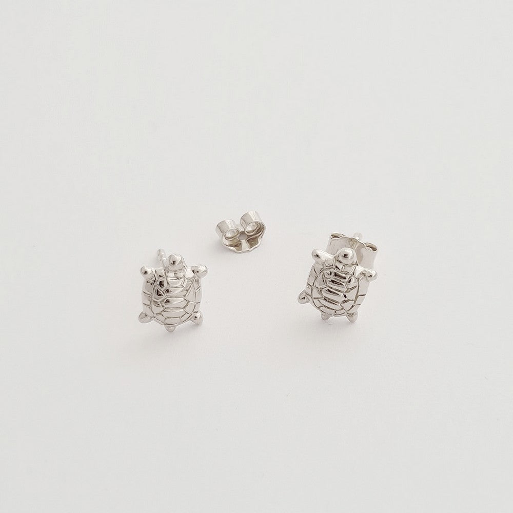 Boucle d'oreille tortue puce argent 925 Tortuga Bellaime 4