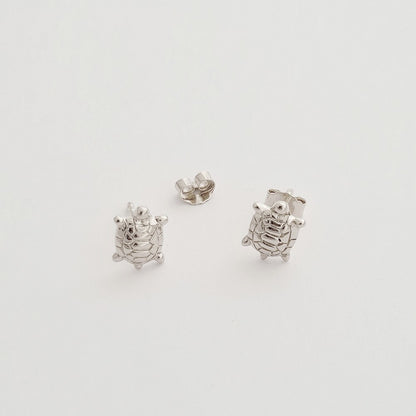 Boucle d'oreille tortue puce argent 925 Tortuga Bellaime 4