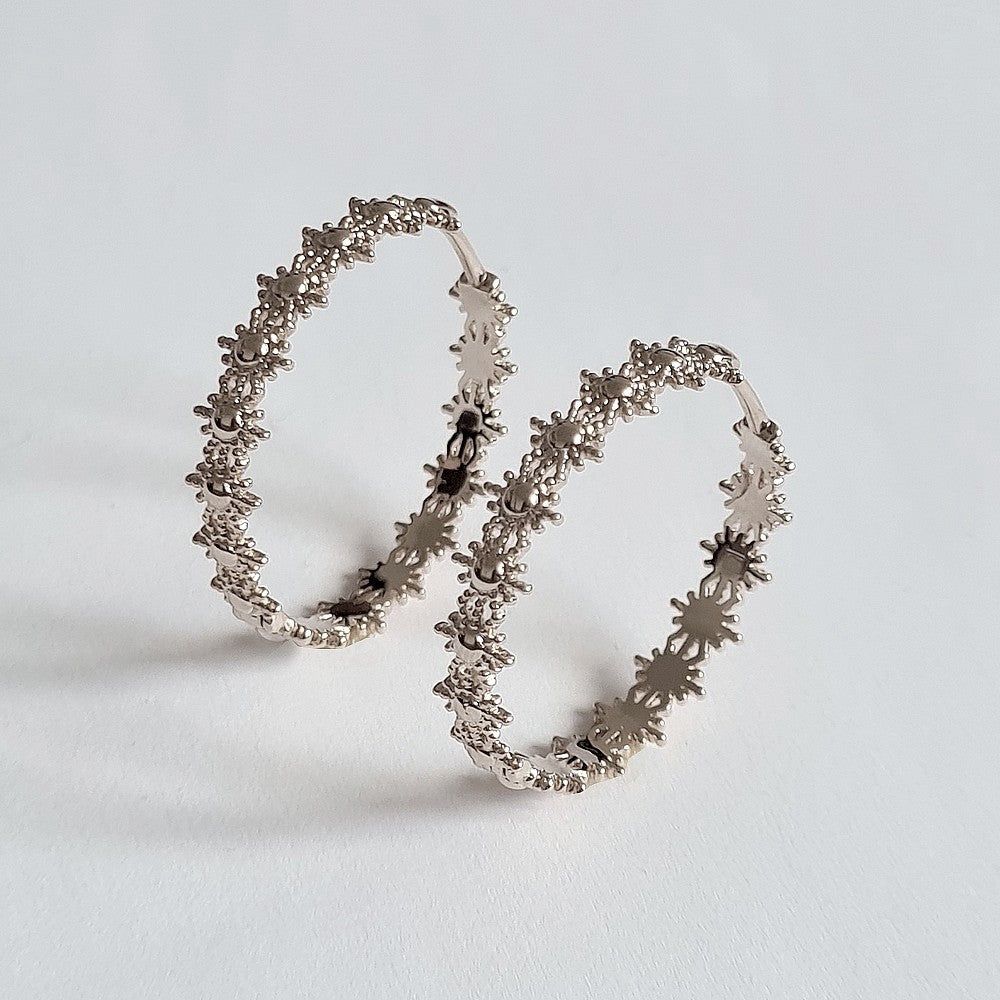 Boucles d'oreilles créoles torsadées argent 925 3 cm Heather Bellaime