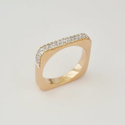 Bague femme plaqué or 18K zirconium Harmony Pavée Bellaime