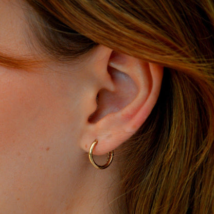 Boucles d'oreilles créoles plaqué or 18K 1,4 cm Basic & Perfect Bellaime 3