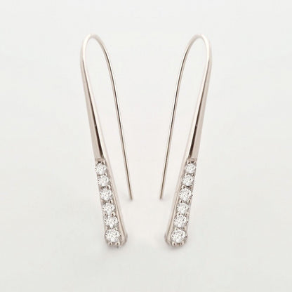 Boucles d'oreilles pendantes argent 925 zirconium 3,5 cm Larmes de Joie Bellaime