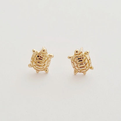 Boucle d'oreille tortue puce plaqué or 18K Tortuga Bellaime
