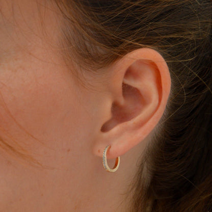 Boucles d'oreilles créole mini plaqué or 18K 1 cm Willa Bellaime 2