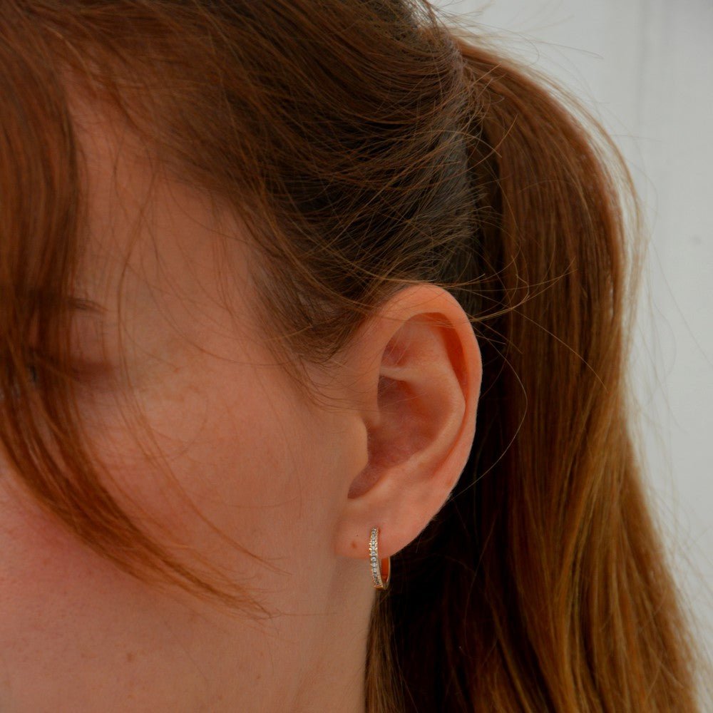 Boucles d'oreilles créole mini plaqué or 18K 1 cm Willa Bellaime 5