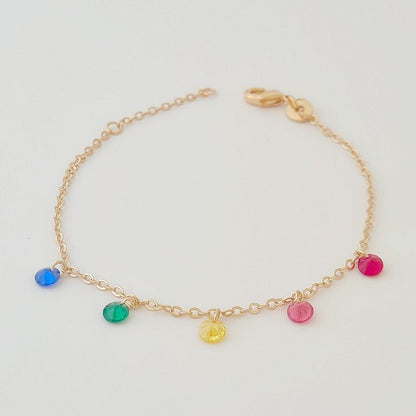 Bracelet multicolore plaqué or 18K zirconium Rainbow Loop Bellaime 2