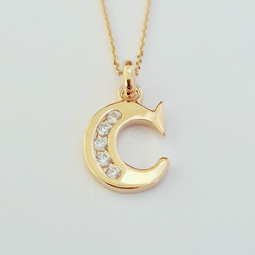 Collier Lettre I - Basic & Perfect - Plaqué Or 18K Zirconium - Bellaime