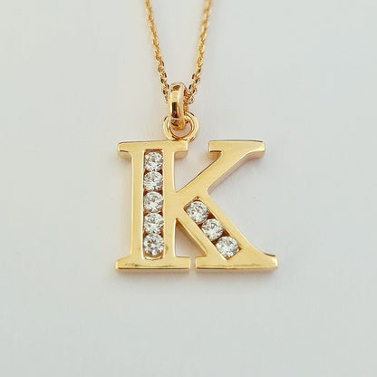 Collier lettre K plaqué or 18K zirconium Basic & Perfect Bellaime